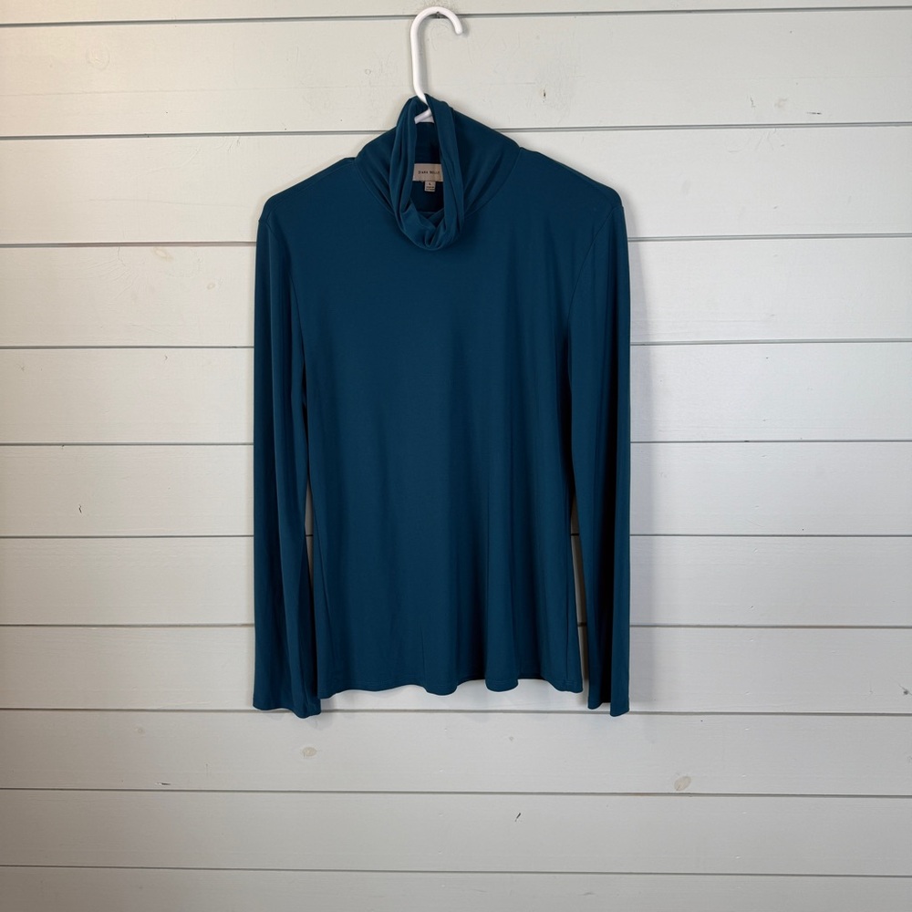Diane‎ Belle long sleeve turquoise shirt turtleneck women's size large